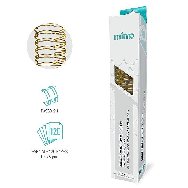 Wire-o - Dourado - Mimo Binding  - 5/8" - 20 Un