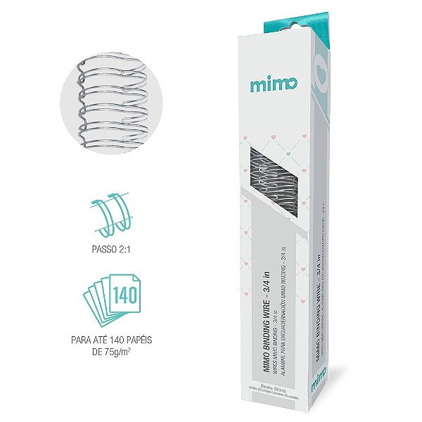 Wire-o - Prata - Mimo Binding - 3/4 - 20 Un - Silhouetteiras Vip