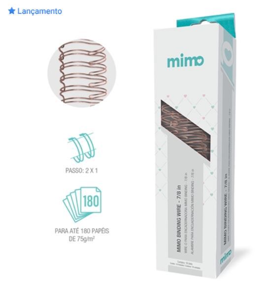 Wire-o - Ouro Rose -7/8" -  Mimo Binding - 18 Un