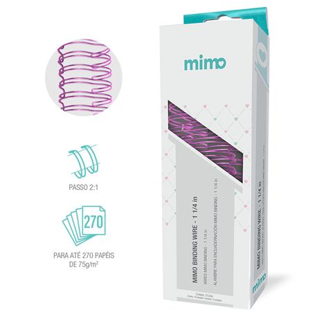 Wire-o - Rosa Bebê -  Mimo Binding  - 1 1/4" - 12 Un