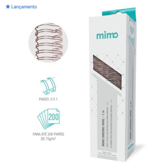 Wire-o - Ouro Rose -1" - Mimo Binding  - 18 Un