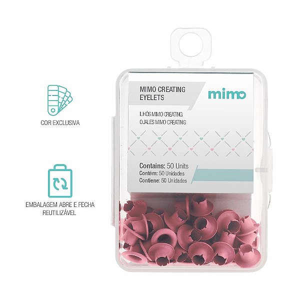 Ilhós Mimo Creating - Redondo - Rosa Iogurte - 4,5 mm - 50un