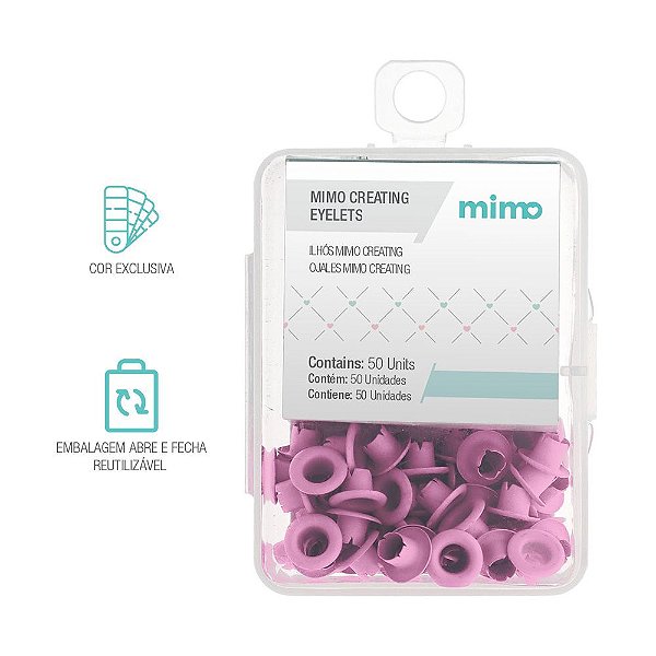 Ilhós Mimo Creating - Redondo - Rosa Candy - 4,5 mm - 50un