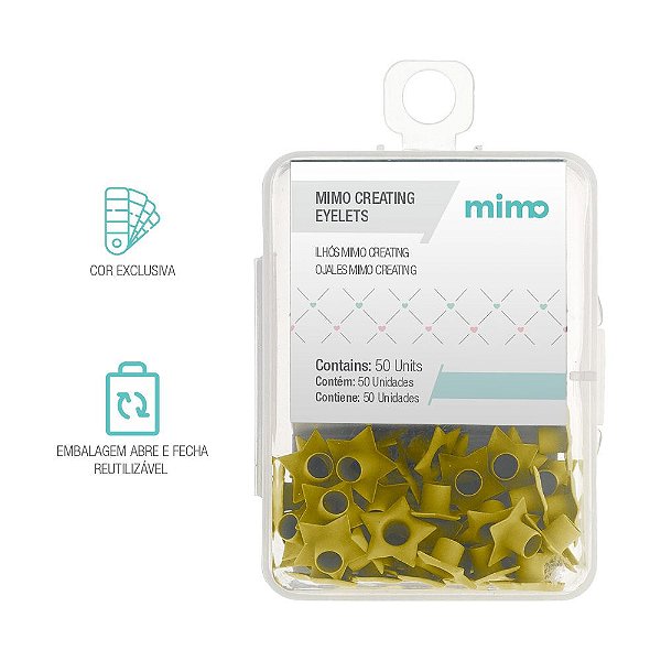 Ilhós Mimo Creating - Estrela - Amarelo Candy - 4,5 mm - 50un