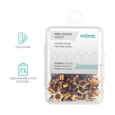 Ilhós Mimo Creating - Estrela - Dourado - 4,5 mm - 50un
