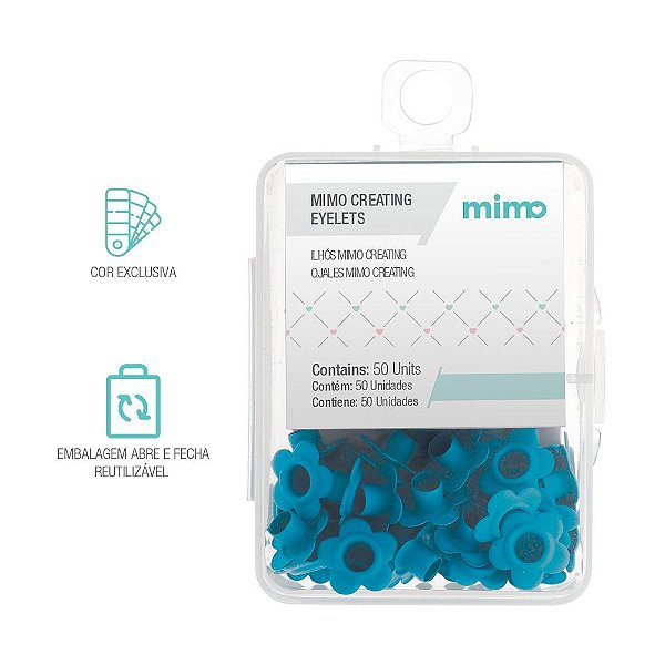 Ilhós Mimo Creating - Flor - Azul Claro - 4,5 mm - 50un