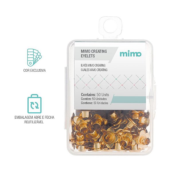 Ilhós Mimo Creating - Flor - Dourado - 4,5 mm - 50un