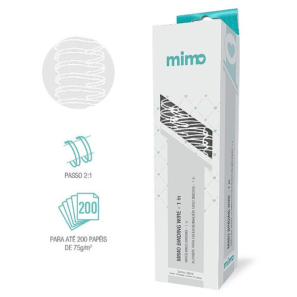 Wire-o - Branco - Mimo Binding - 1" - 18 Un