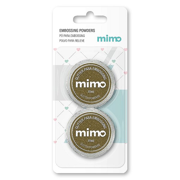 Pó de Embossing Glitter Ouro Platina Mimo - 2 Un