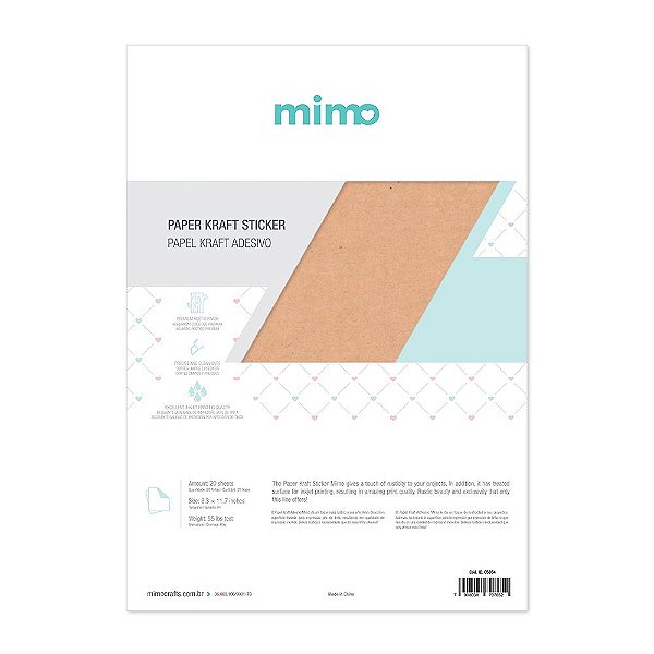 Papel Kraft Adesivo 85 g - A4 - 20 fls - Mimo