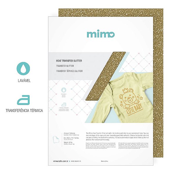 Transfer Glitter Ouro - A4 - Mimo - 3 fls