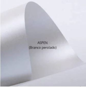 Papel Color Plus Metálico A4 180g - Aspen (Branco) - Silhouetteiras Vip