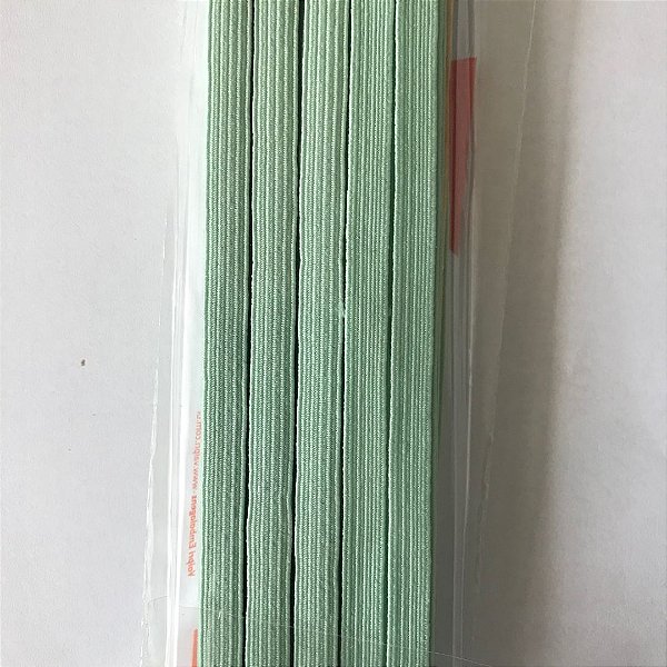 Elástico Chato - 7mm peça com 10metros - Verde Água