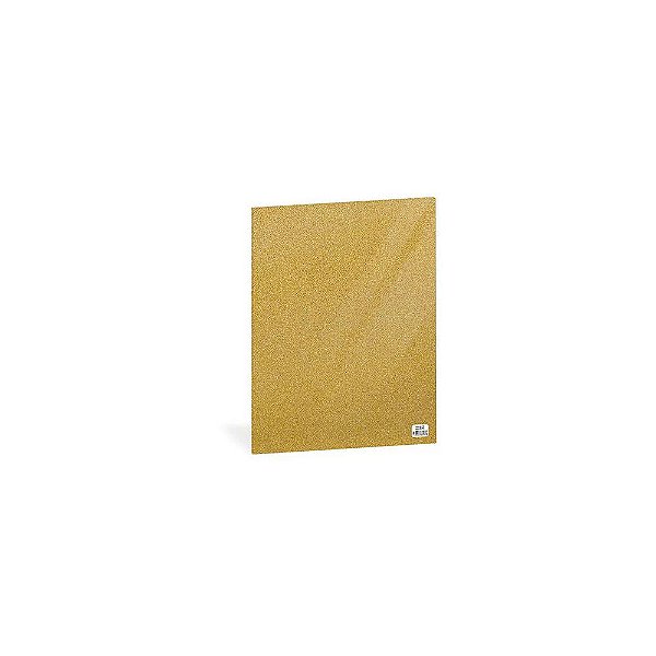 Folha de EVA com Glitter - Ouro - 40cm x 48cm com 5 folhas - BRW