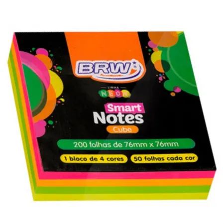 Bloco Smart Notes (Post-It) 76mm x 76mm - Cubo Neon