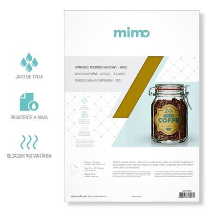 Adesivo Imprimivel Dourado Jateado Resistente a água - Mimo - A4 10fls 180gr