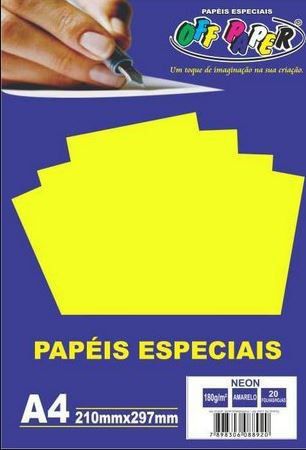 Papel Neon - Amarelo neon  - Off Paper