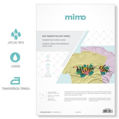 Transfer Imprimível Tecidos Claros - Mimo - A4 - 5 Folhas