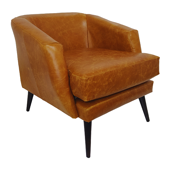 Poltrona Savoy Couro Legítimo Caramelo Envelhecido