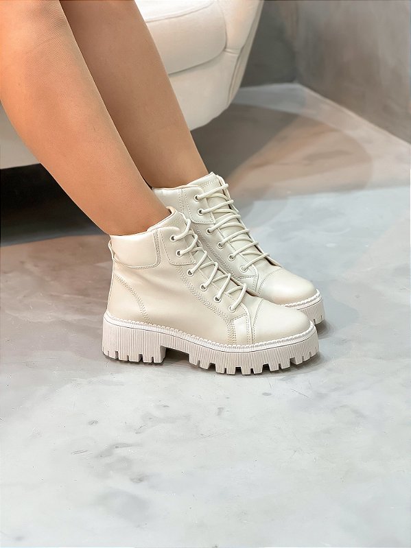 Coturno Feminino Adri Off-white