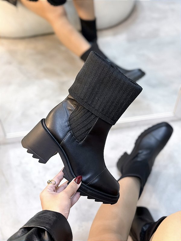 Bota Meia Feminina Sofy Preta