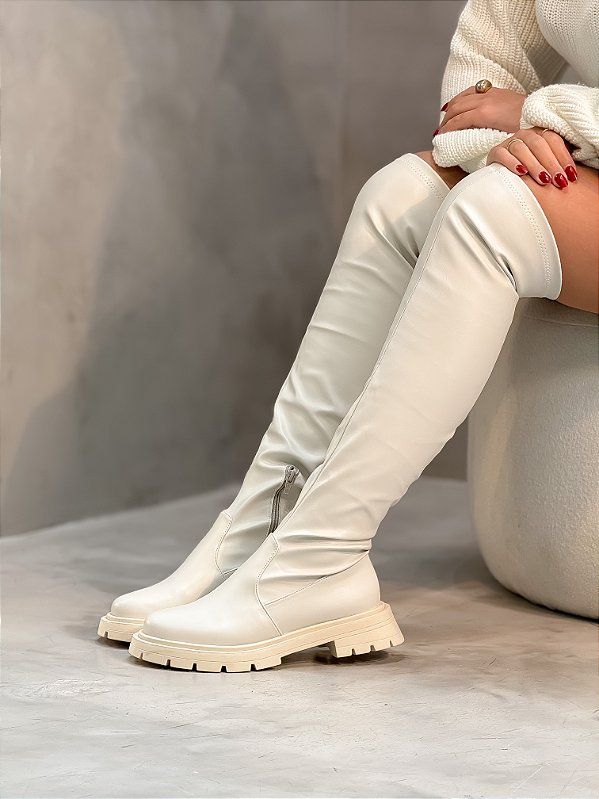 Coturno Over Feminino Leona Off-white