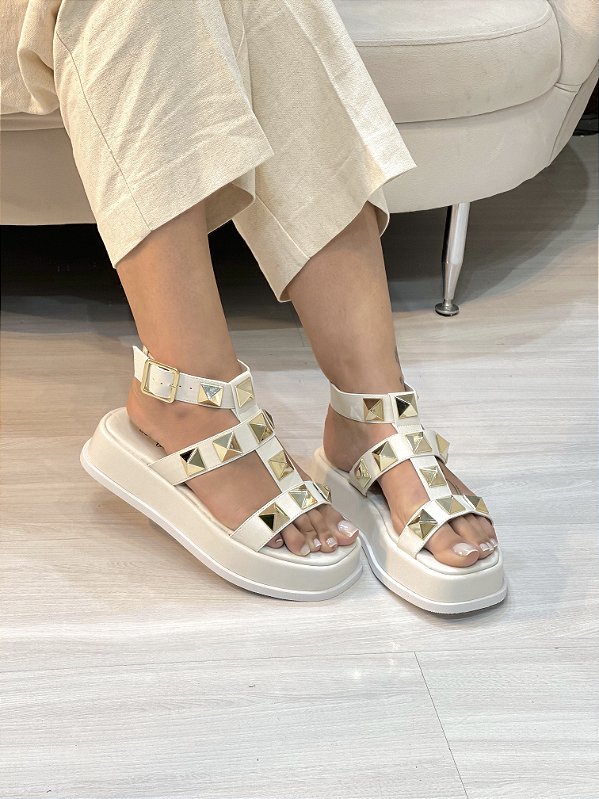 Flatform Feminina Safira Off-white