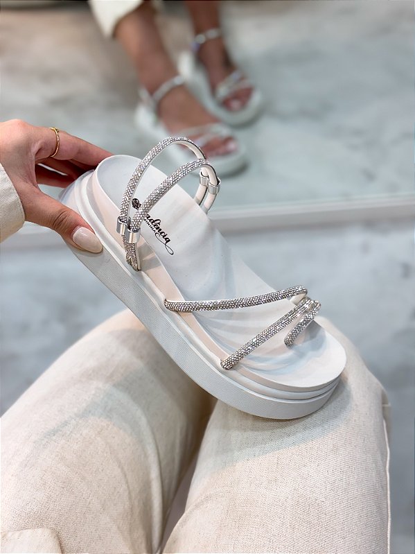 Flatform Feminina Bibiana Off-white