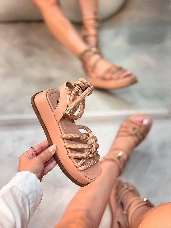 Flatform Feminina Cordas Trancoso Nude