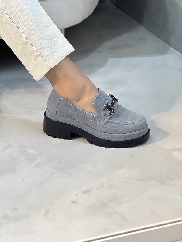 Mocassim Feminino Zoe Cinza