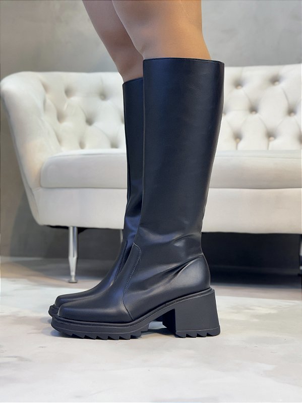Bota Feminina Cano Alto Martina Preta