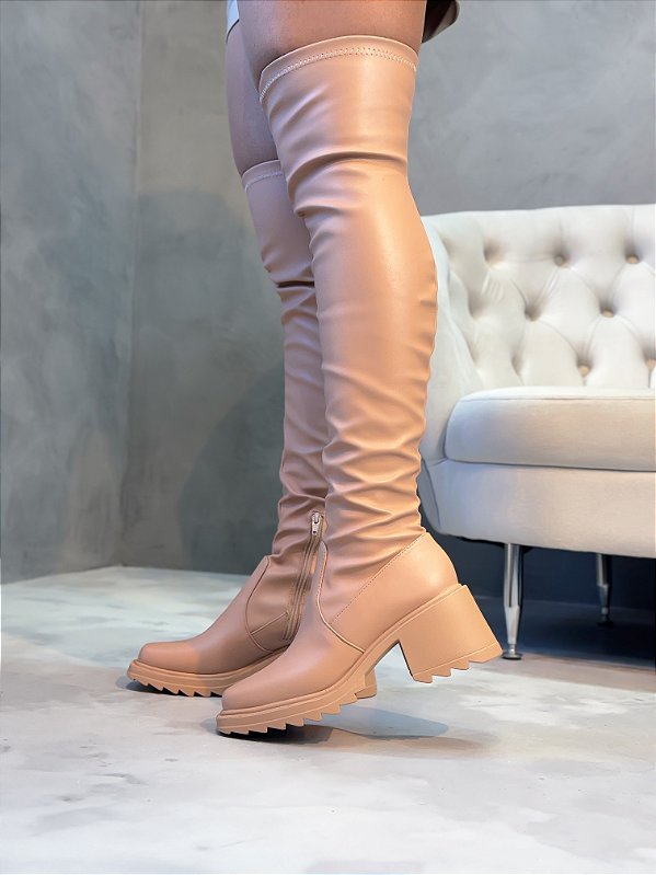 Bota Feminina Over Mavi Nude