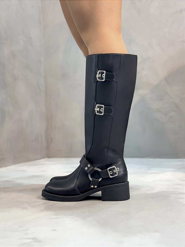 Bota Feminina Biker Preta Carla