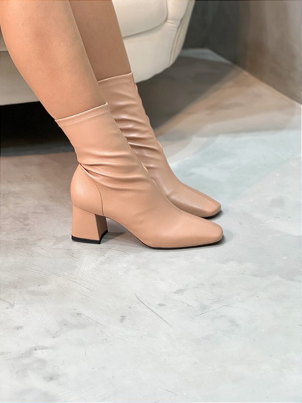 Bota Feminina Diana Nude Strech