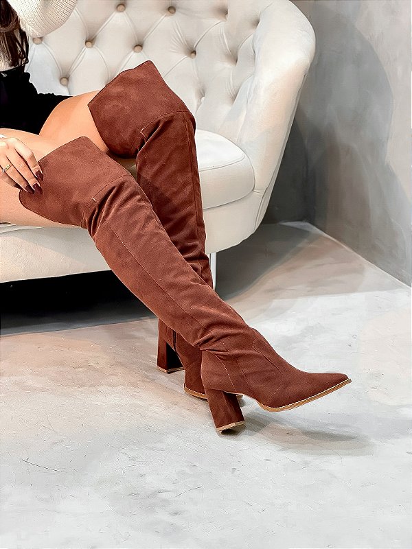 Bota Feminina Valentina Over Marrom Camurça