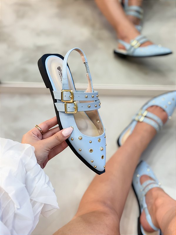 Slingback Feminino Lara Azul bebê