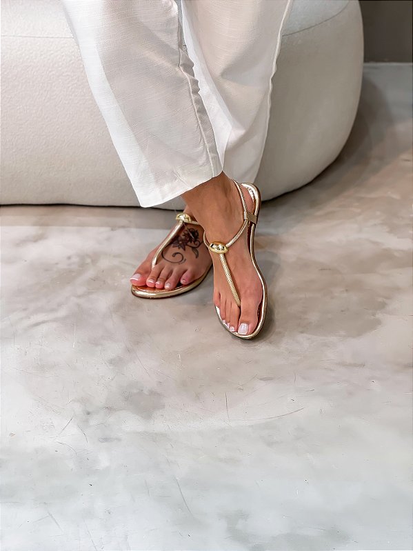 Rasteira Feminina Melina Ouro Light