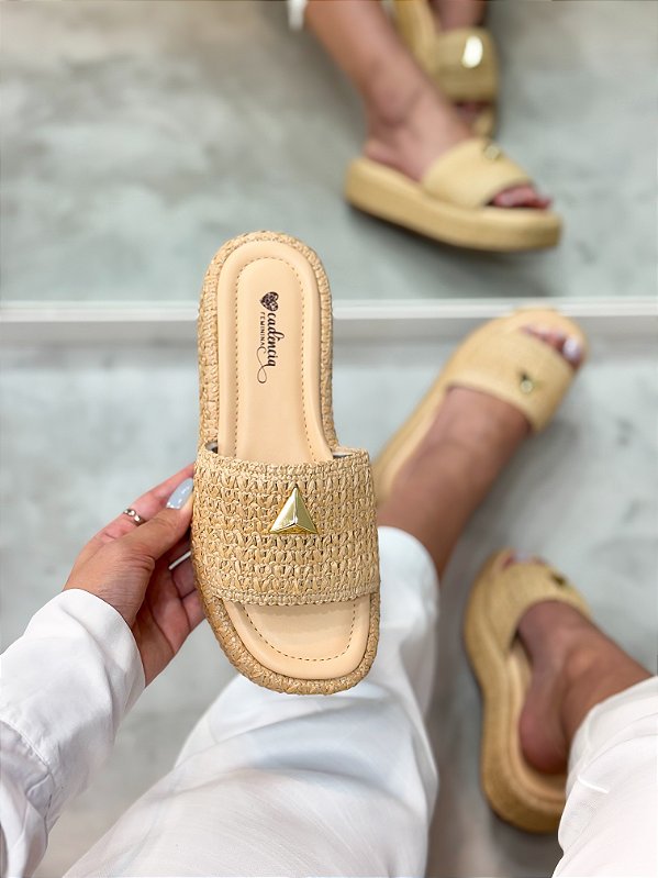 Flatform Feminina Marina Natural Bege