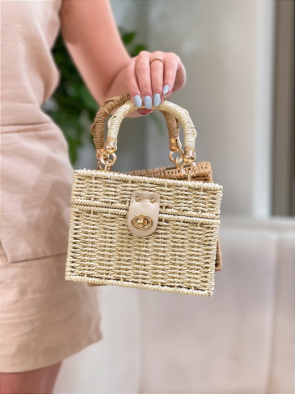 Bolsa Baú de palha Sorrento