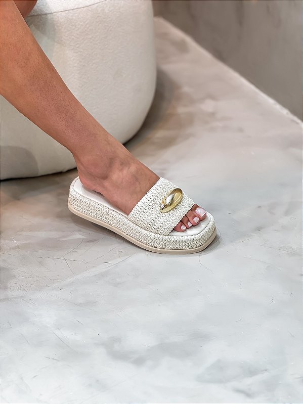 Flatform Feminina Pandora Off-White