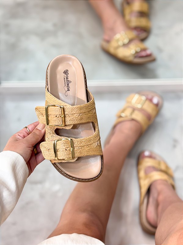 Birken Feminina Alana em Couro Bege