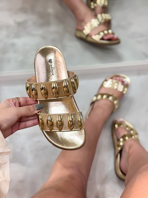 Birken Feminina Meire Ouro Light em Couro