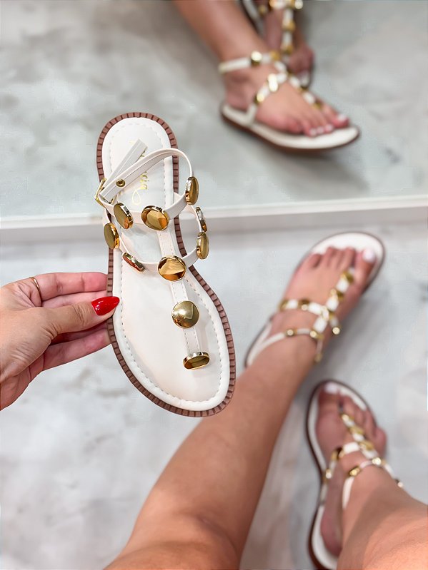 Rasteira Feminina Carolina Off-white