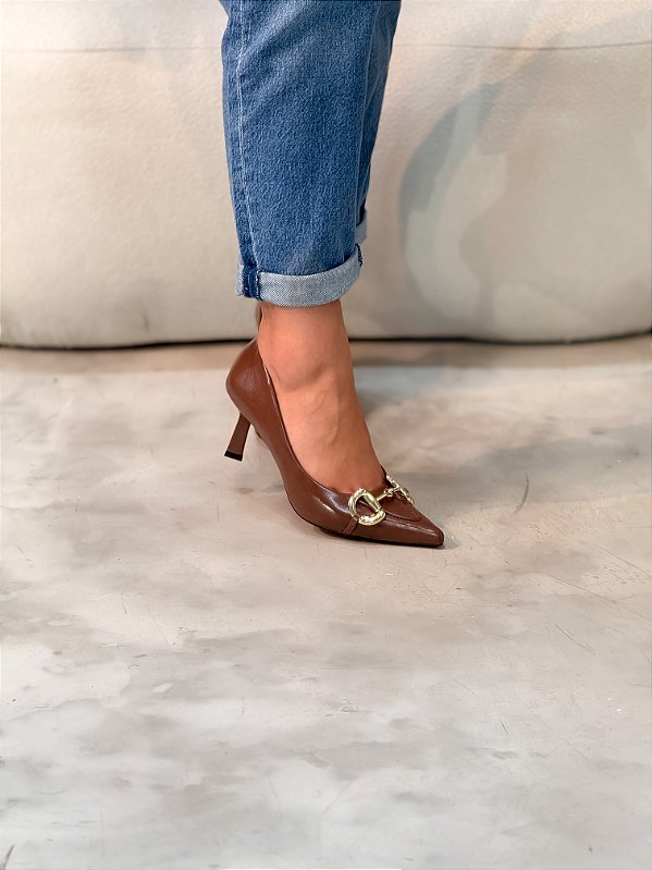 Scarpin Feminino Monique Marrom