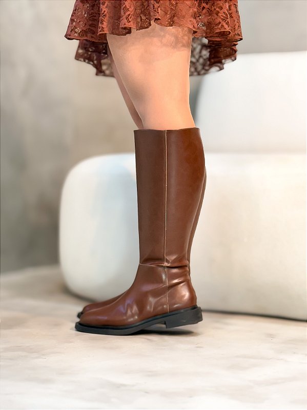 Bota Feminina Hanna Marrom Cano Alto