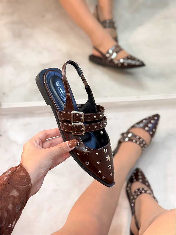 Slingback Lara Feminino Marrom