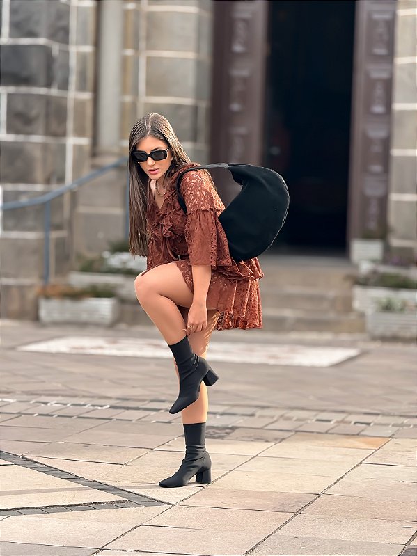 Bolsa Feminina Zaida 2 em 1 Camurça Preto