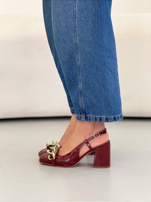 Slingback Feminino Alexia Vinho