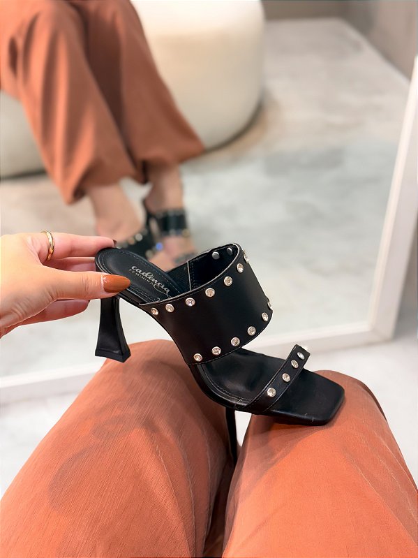 Tamanco Feminino Amélia Preto