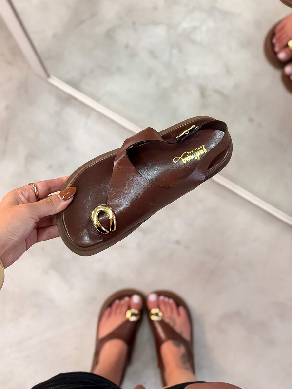 Papete Feminina Bianca Marrom